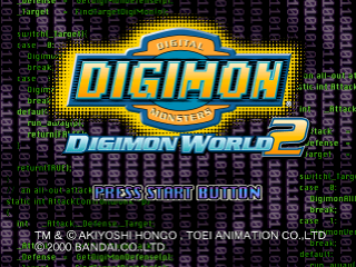 Digimon World 2 title screen for Playstation